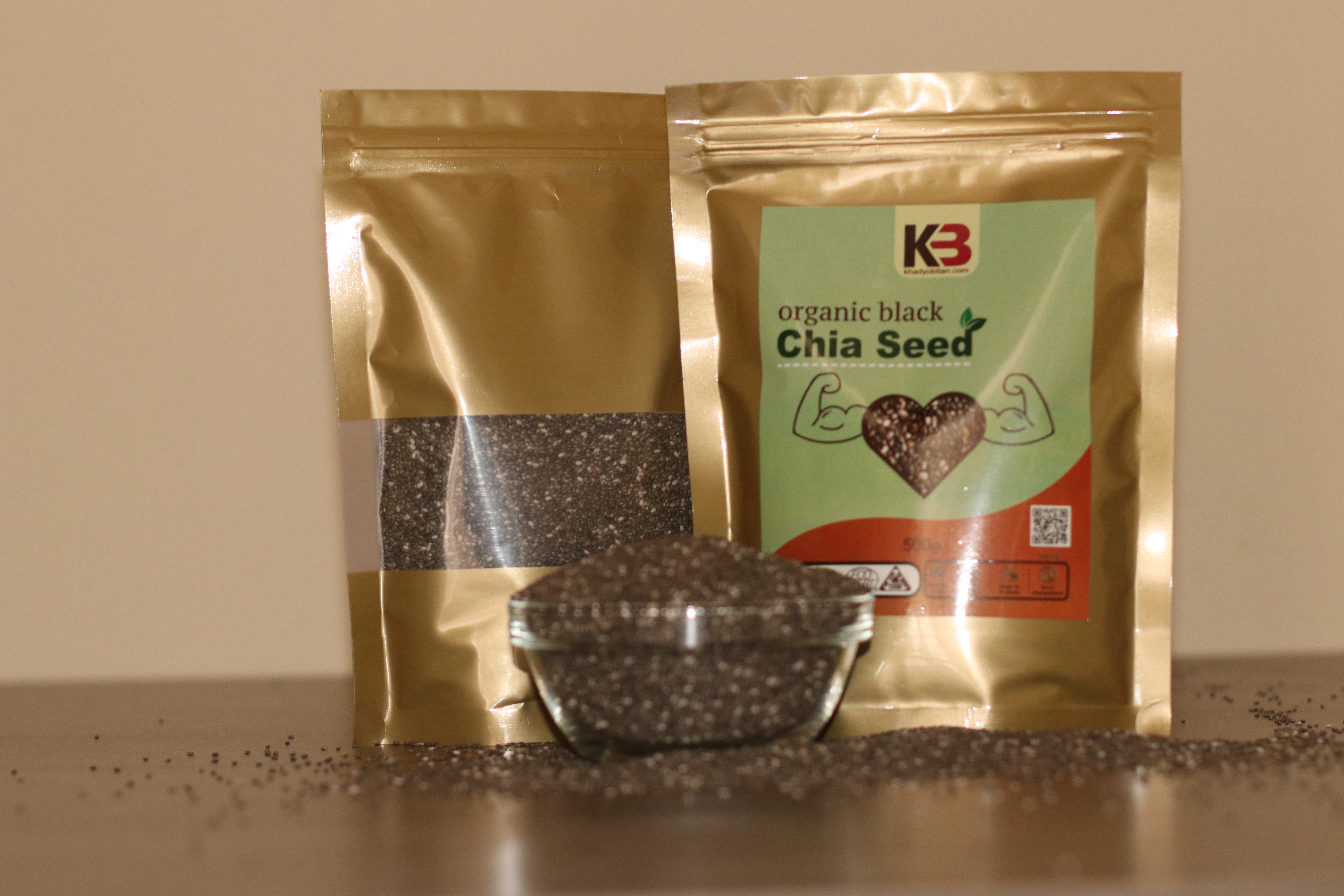 Organic black chia seeds 2kg (bag)